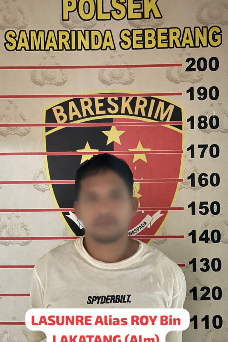 LAS (34) seorang pria yang ditetapkan sebagai tersangka usai diduga mencuri sepeda motor di Kelurahan Masjid, Samarinda Seberang (istimewa).