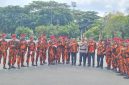 Puluhan anggota Komandan Inti (KOTI) Mahatidana Pemuda Pancasila Kaltim turut ambil bagian dalam Apel Sabuk Kamtibmas yang digelar di Gelora Kadrie Oening, Sempaja, Samarinda, Kamis (13/8/2026).